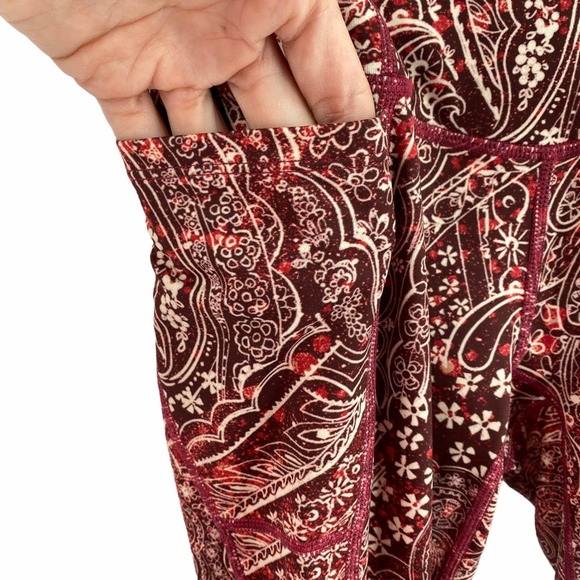 Free People FP Movement Womens Plie All Day Floral Leggings Henna Combo Size XS - Picture 5 of 11